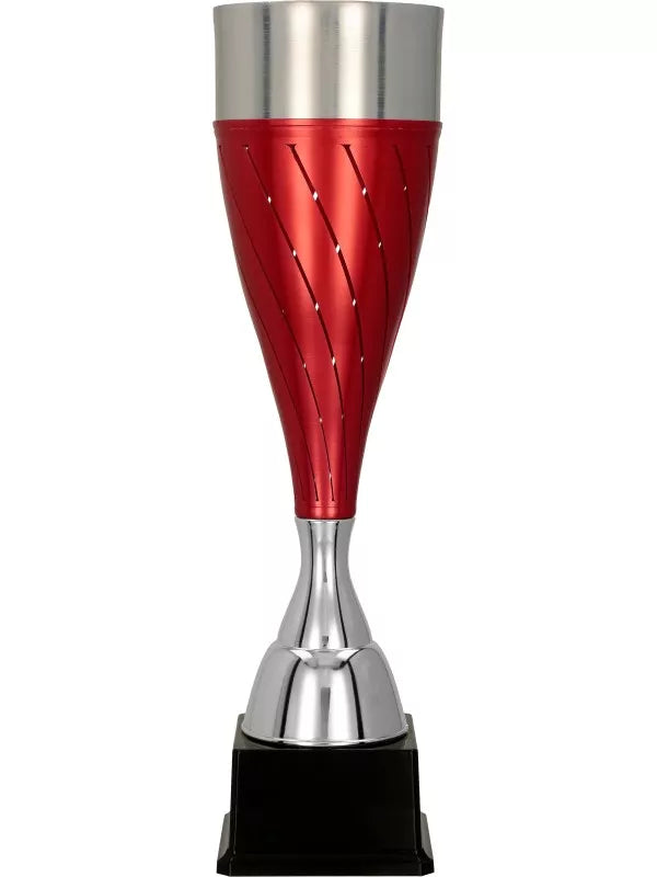 Red metal cup